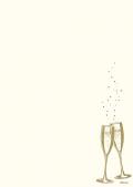 [16431109800] Designblatt A4 210x297 mm mit Heißfolienprägung in Gold '2 Sektgläser' 100 g/qm